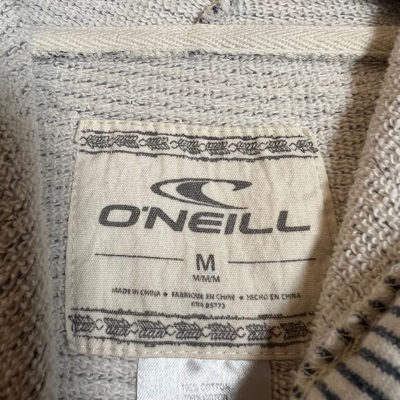 O'Neill Stripe French Terry Pullover Sweatshirt Hoodie Size Medium Beach Coastal - Picture 4 of 7